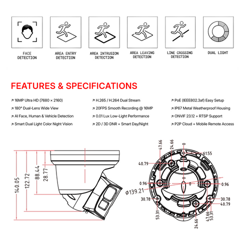 Imperial Outdoor Security Camera Motion Detection Night Vision