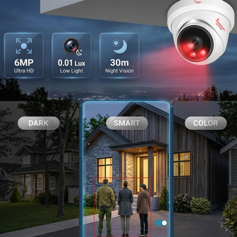 Smart 6MP Outdoor Security Camera with Perimeter Protection